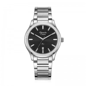 Alexandre Christie AC 8701 Silver Black Man MDBSSBA